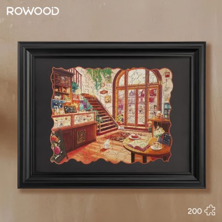 Rowood TA006 Cozy Winter Cafe 3D Wooden Puzzle - Thumbnail
