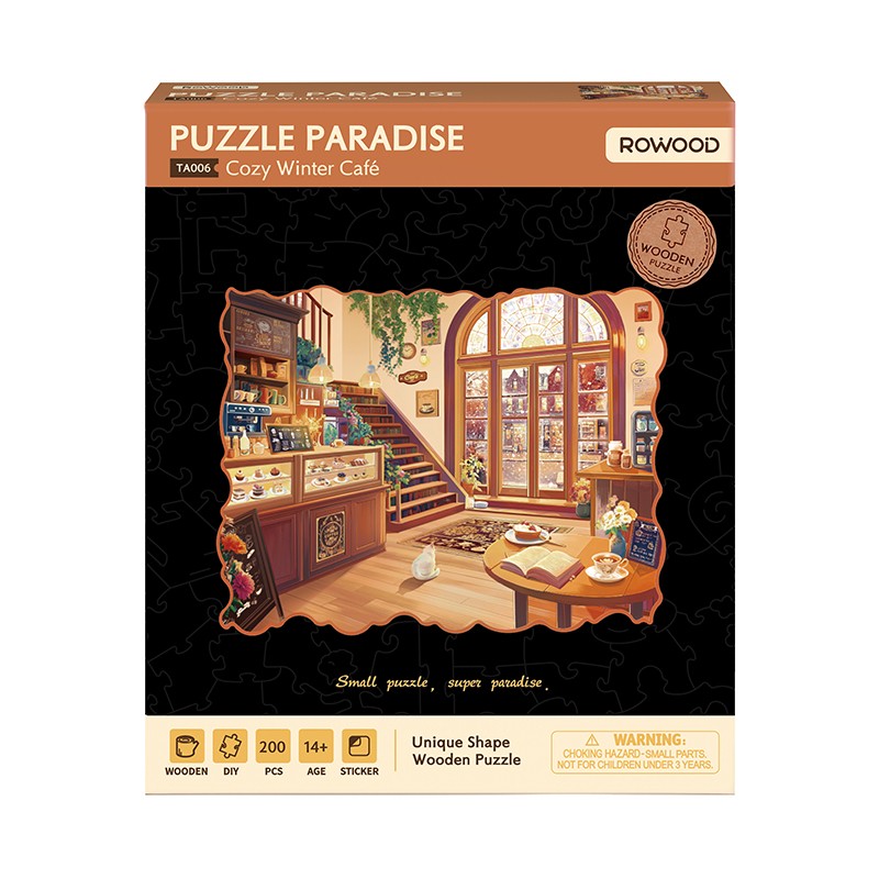 Rowood TA006 Cozy Winter Cafe 3D Wooden Puzzle
