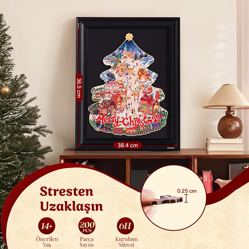 Rowood TA007 Christmas Town 3D Wooden Puzzle