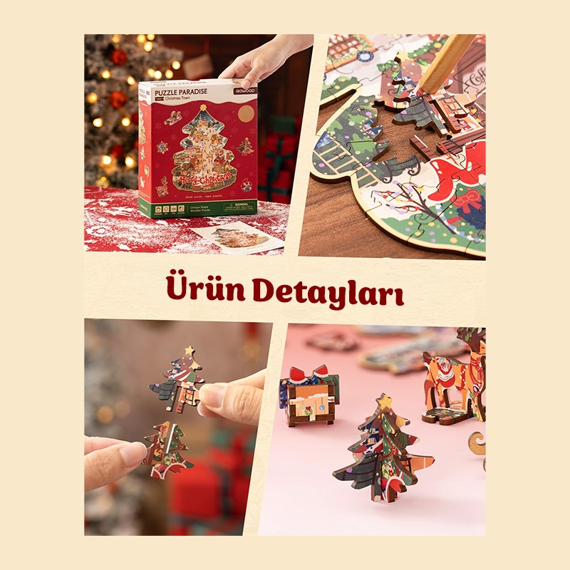Rowood TA007 Christmas Town 3D Wooden Puzzle