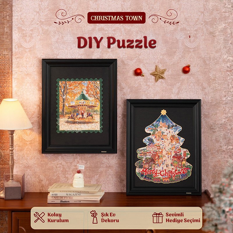 Rowood TA007 Christmas Town 3D Wooden Puzzle