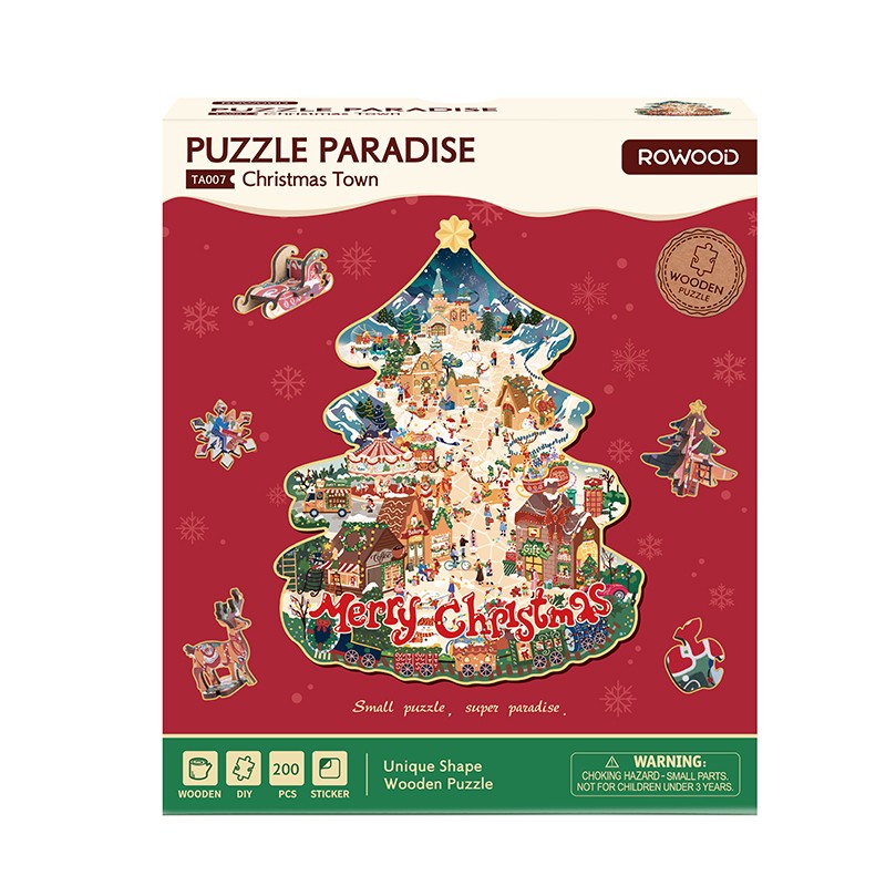 Rowood TA007 Christmas Town 3D Wooden Puzzle