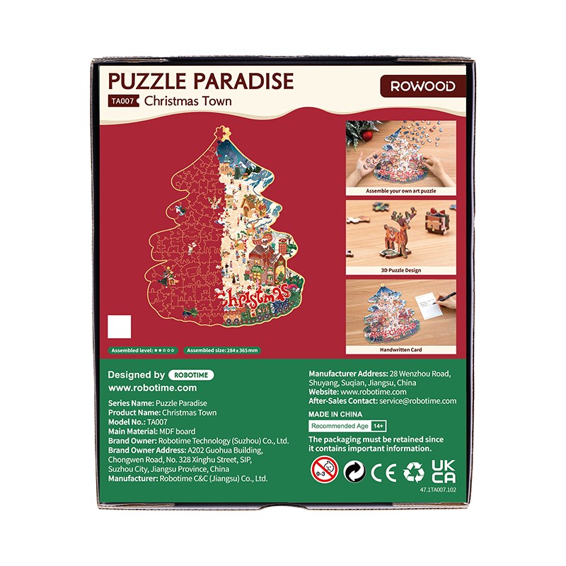 Rowood TA007 Christmas Town 3D Wooden Puzzle
