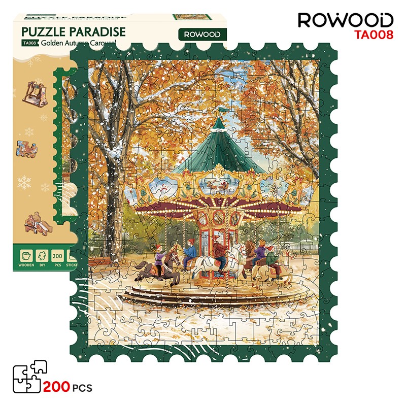 Rowood TA008 Golden Autumn Carousel 3D Wooden Puzzle