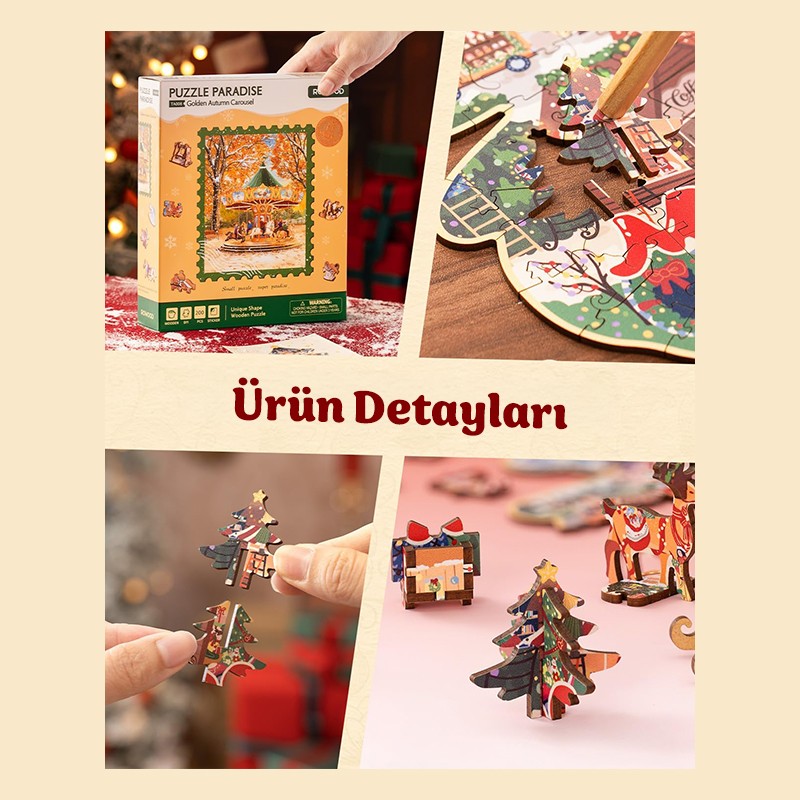 Rowood TA008 Golden Autumn Carousel 3D Wooden Puzzle