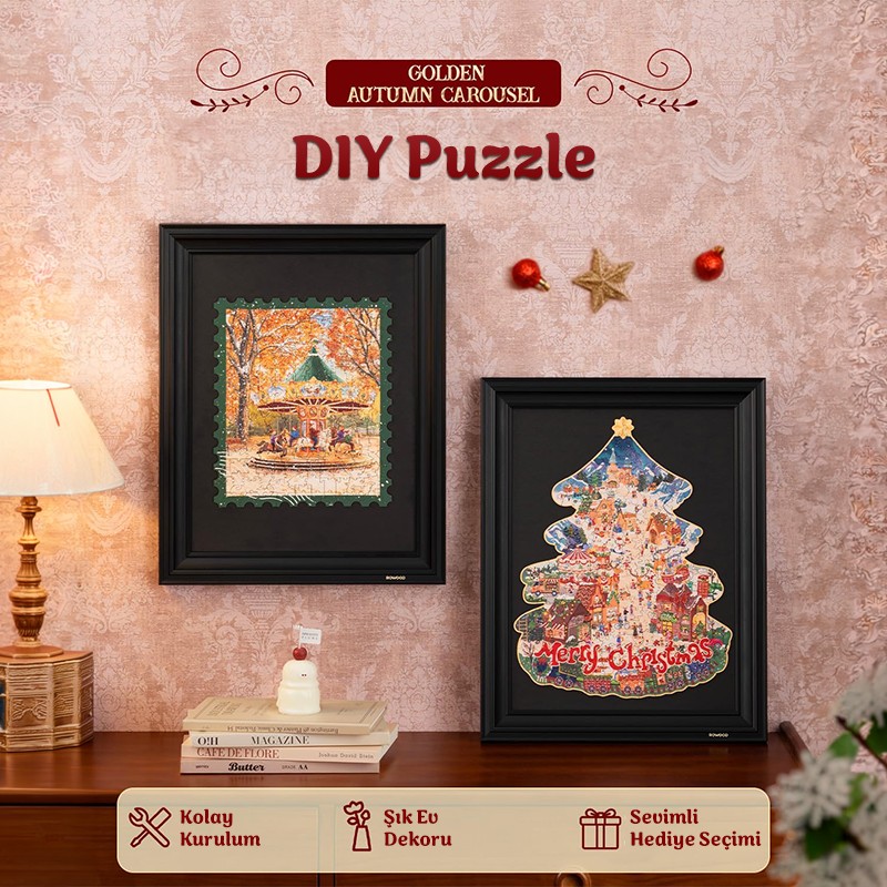 Rowood TA008 Golden Autumn Carousel 3D Wooden Puzzle