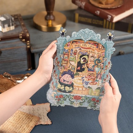 Rowood TA009 Magic Kitty's Home 3D Wooden Puzzle - Thumbnail