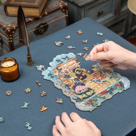 Rowood TA009 Magic Kitty's Home 3D Wooden Puzzle - Thumbnail