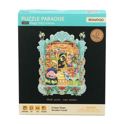 Rowood TA009 Magic Kitty's Home 3D Wooden Puzzle - Thumbnail