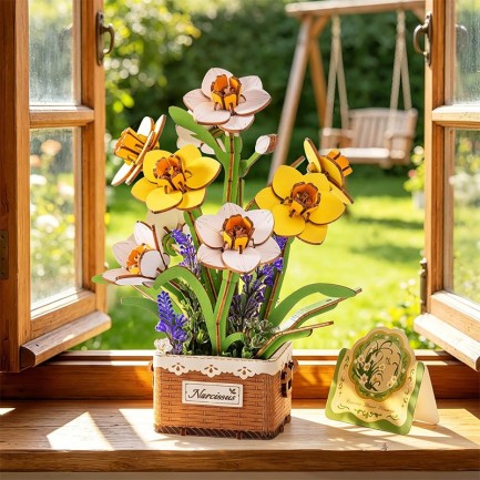 Rowood TF002 Narcissus 3D Wooden Puzzle - Thumbnail