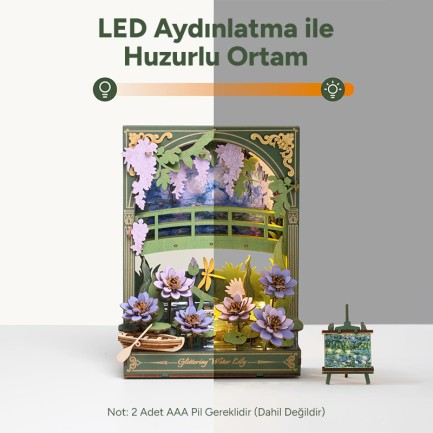 Rowood TH001 Nilüfer Çiçeği (Glittering Water Lily) DIY Minyatür Maket Model Seti Ahşap 3D Wooden Puzzle 3D Model Kit Detaylı Dekoratif Hobi Seti Ahşap Maket - Thumbnail