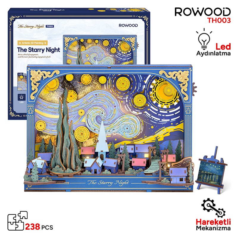 Rowood TH003 The Starry Night 3D Wooden Puzzle