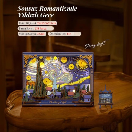 Rowood TH003 The Starry Night 3D Wooden Puzzle - Thumbnail