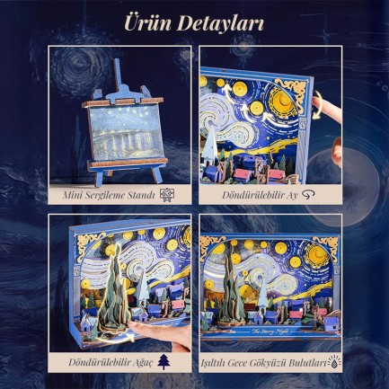 Rowood TH003 The Starry Night 3D Wooden Puzzle - Thumbnail