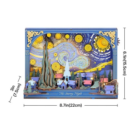 Rowood TH003 The Starry Night 3D Wooden Puzzle - Thumbnail