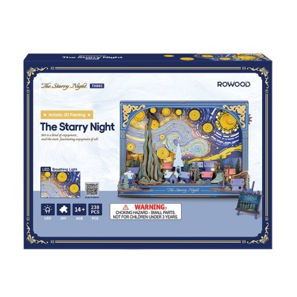 Rowood TH003 The Starry Night 3D Wooden Puzzle - Thumbnail