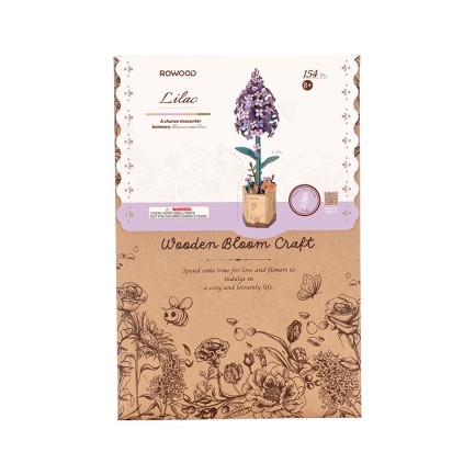 Rowood TW021 Leylak Çiçeği (Lilac) DIY Minyatür Maket Model Seti Ahşap 3D Wooden Puzzle 3D Model Kit Ahşap Maket Dekoratif Hobi Seti - Thumbnail