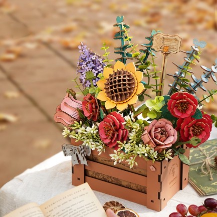 Rowood TW02H Çiçek Kutusu (Wooden Bloom Box) DIY Minyatür Maket Model Seti Ahşap 3D Wooden Puzzle 3D Model Kit Detaylı Dekoratif Hobi Seti Ahşap Maket - Thumbnail