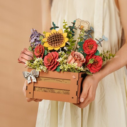 Rowood TW02H Çiçek Kutusu (Wooden Bloom Box) DIY Minyatür Maket Model Seti Ahşap 3D Wooden Puzzle 3D Model Kit Detaylı Dekoratif Hobi Seti Ahşap Maket - Thumbnail