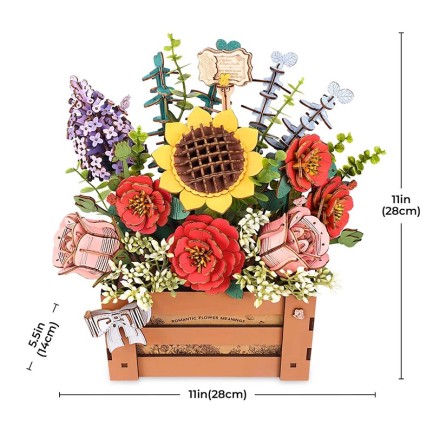 Rowood TW02H Çiçek Kutusu (Wooden Bloom Box) DIY Minyatür Maket Model Seti Ahşap 3D Wooden Puzzle 3D Model Kit Detaylı Dekoratif Hobi Seti Ahşap Maket - Thumbnail
