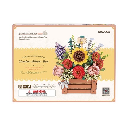 Rowood TW02H Çiçek Kutusu (Wooden Bloom Box) DIY Minyatür Maket Model Seti Ahşap 3D Wooden Puzzle 3D Model Kit Detaylı Dekoratif Hobi Seti Ahşap Maket - Thumbnail