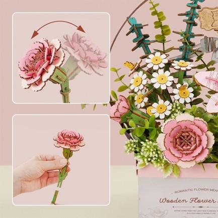 Rowood TW03H Wooden Flower Basket 3D Wooden Puzzle - Thumbnail