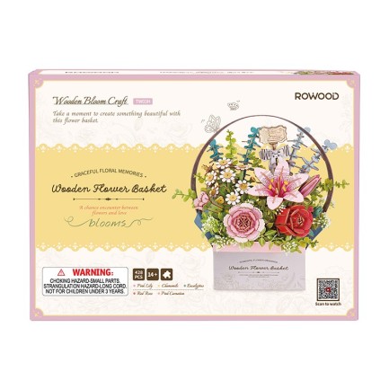 Rowood TW03H Wooden Flower Basket 3D Wooden Puzzle - Thumbnail