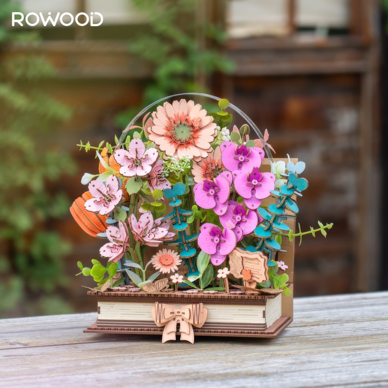 Rowood TW04H Wooden Blooming Book 3D Wooden Puzzle