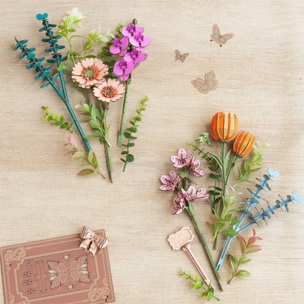 Rowood TW04H Wooden Blooming Book 3D Wooden Puzzle - Thumbnail