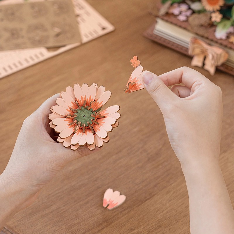 Rowood TW04H Wooden Blooming Book 3D Wooden Puzzle