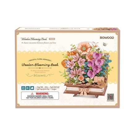 Rowood TW04H Wooden Blooming Book 3D Wooden Puzzle - Thumbnail
