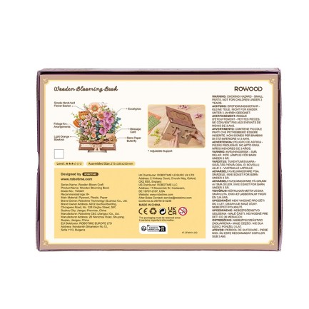 Rowood TW04H Wooden Blooming Book 3D Wooden Puzzle - Thumbnail