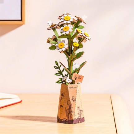Rowood TW061 Papatya Çiçeği Chamomile DIY Minyatür Maket Model Seti Ahşap 3D Wooden Puzzle Model Kit Ahşap Maket Dekoratif Hobi Seti - Thumbnail
