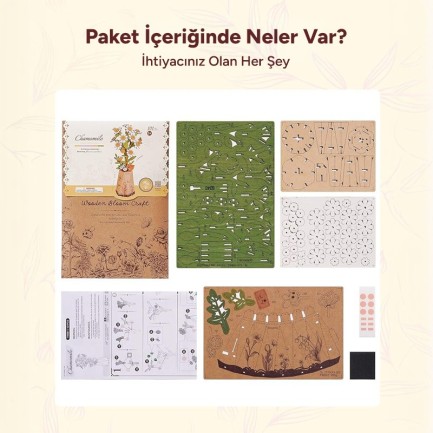Rowood TW061 Papatya Çiçeği Chamomile DIY Minyatür Maket Model Seti Ahşap 3D Wooden Puzzle Model Kit Ahşap Maket Dekoratif Hobi Seti - Thumbnail