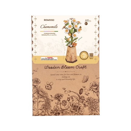 Rowood TW061 Papatya Çiçeği Chamomile DIY Minyatür Maket Model Seti Ahşap 3D Wooden Puzzle Model Kit Ahşap Maket Dekoratif Hobi Seti - Thumbnail