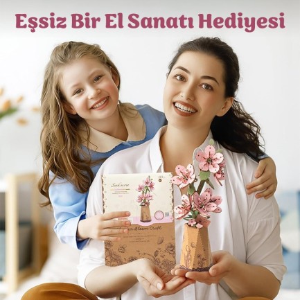 Rowood TW101 Kiraz Çiçeği (Sakura) DIY Minyatür Maket Model Seti Ahşap 3D Wooden Puzzle 3D Model Kit Ahşap Maket Dekoratif Hobi Seti - Thumbnail