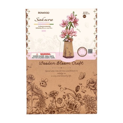 Rowood TW101 Kiraz Çiçeği (Sakura) DIY Minyatür Maket Model Seti Ahşap 3D Wooden Puzzle 3D Model Kit Ahşap Maket Dekoratif Hobi Seti - Thumbnail
