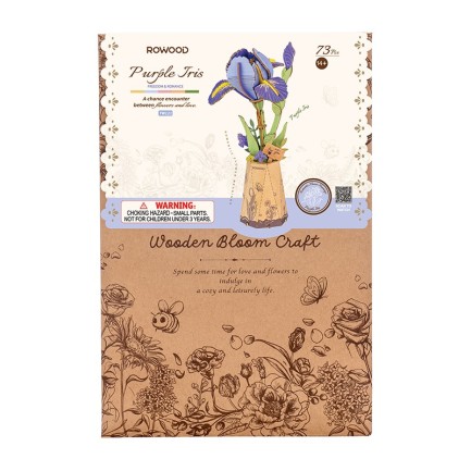 Rowood TW121 Süsen Çiçeği Purple Iris DIY Minyatür Maket Model Seti Ahşap 3D Wooden Puzzle Model Kit Ahşap Maket Dekoratif Hobi Seti - Thumbnail