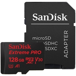 SANDISK - Sandisk Extreme Pro 128 GB microSDXC UHS-I Card with Adapter