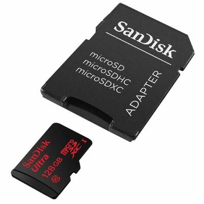 Sandisk Ultra 128 GB microSDXC UHS-I Card with Adapter