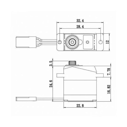 Savox SH0264MGP Micro Digital Servo DC Motor With Soft Start High Torque Metal Dişli - Thumbnail