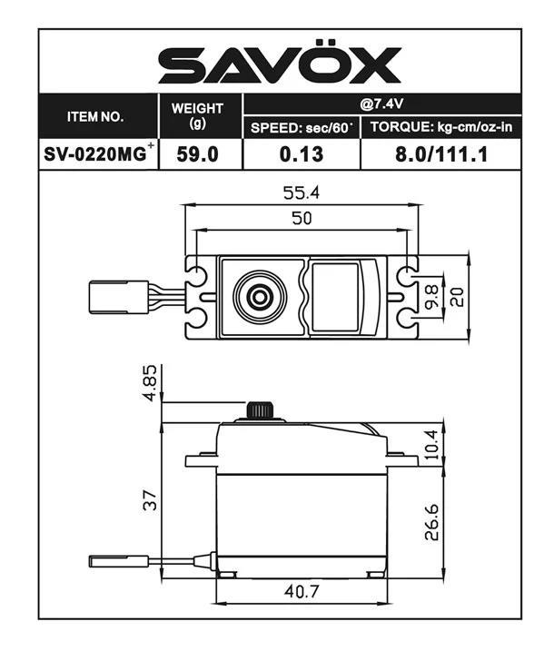 Savox SV-0220MGP Digital Servo DC Motor High Voltage Metal Dişli