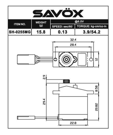 Savox SV-0255MG Digital Servo DC Motor High Voltage Metal Dişli - Thumbnail