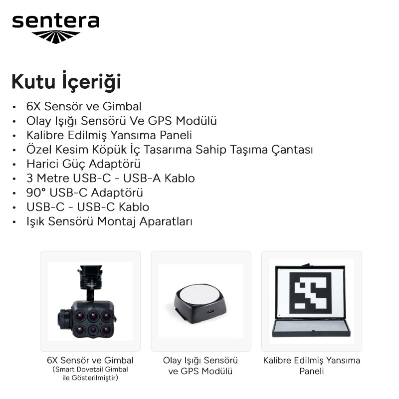 Sentera 6X Multispectral Sensor Drone İçin Kamera IF800/IF1200/FREEFLY ASTRO/M400/M350/M300/CUSTOM INTEGRATION