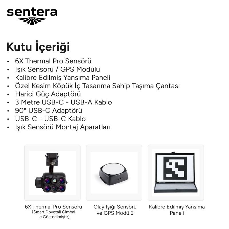 Sentera 6X Thermal Pro Sensor Drone İçin Kamera IF800/IF1200/FREEFLY ASTRO/M400/M350/M300/CUSTOM INTEGRATION