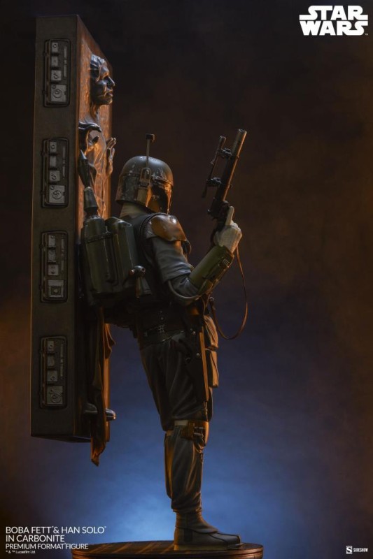 Sideshow Collectibles Boba Fett and Han Solo in Carbonite Premium Format Figure - 400373