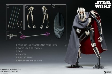 Sideshow Collectibles General Grievous V2 Sixth Scale Figure Star Wars / Episode III Revenge Of The Sith 1000272 - Thumbnail