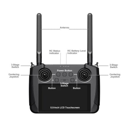 SIYI MK15 DUAL Mini HD Handheld Enterprise Smart Controller with Dual Remote and Remote Control Relay Feature CE FCC KC (DUAL COMBO) - Thumbnail