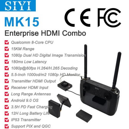 SIYI MK15E Mini HD Handheld Enterprise Smart Controller with 5.5 Inch LCD Touchscreen (HDMI Combo) - Thumbnail