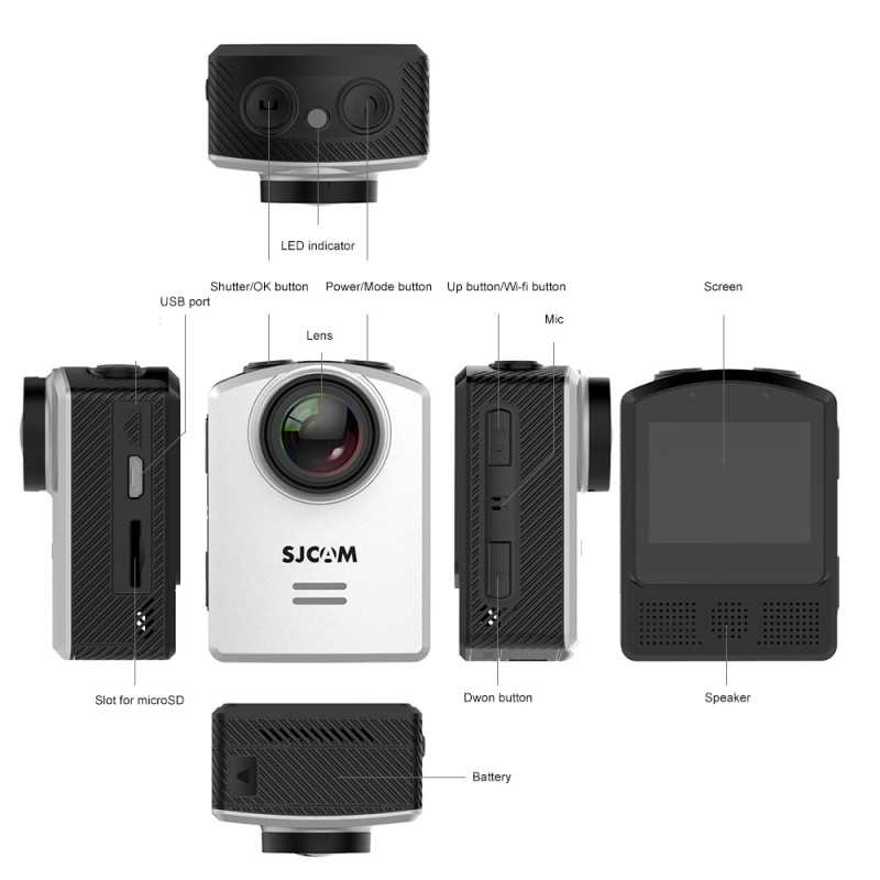 SJCAM M20 Wi-Fi 4K Aksiyon Kamerası - Beyaz